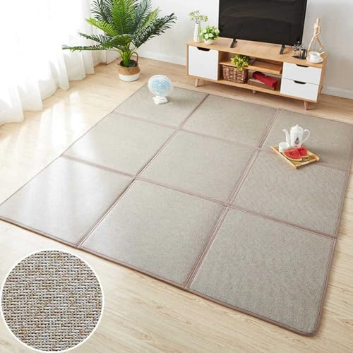 ZXGGASG Japanische Bodenmatte mit Nicht -Slip -Rattan -Entwurf natürlicher atmungsaktiv