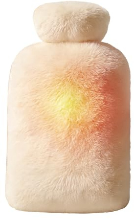 Borsa 'Acqua Calda 2 Litri Riscaldamento Riutilizzabile A Lunga Durata | Scaldamani con Copertura in Peluche Per Crampi, Addome, Casa, Camera da , Soggiorno, Ufficio, Viaggio, Campeggio e Inverno