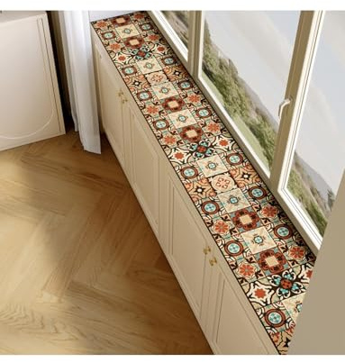 Narrow Window Sill Mat, Cuttable Window Sill Mat, Anti-Slip Window Sill Protector, for Dining Room(Brown,10x200cm)