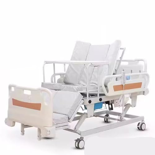 Fully Automatic Electric Nursing Bed for Elderly Home Care with Breathable Mattress, Silent Motor, Lifting Tilt, Medical Patient Safety Bed