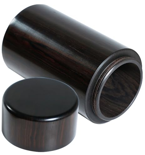 Operitacx Urna de Madera Mini Tallada para Cenizas Recipiente Decorativo Pequeño con Tapa Rosca Sellada Protector Humedad para Cremación Mascotas y Recuerdos X