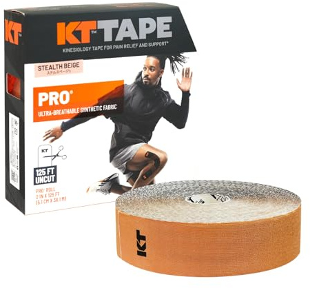 KT Tape, PRO Synthetic Kinesiology Athletic, 125' Uncut Roll, Stealth Beige