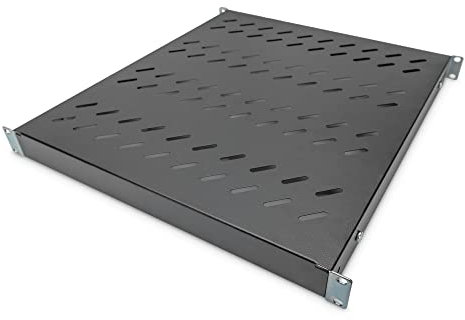 DIGITUS Shelf - Variable depth - For fixed installation - 19-inch - 1U - Load capacity 50 kg - For network and server cabinets - From 800 mm cabinet depth - Black