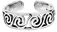 NKlaus Zehenring Spirale, offenes keltisches Muster, 925 Silber, 1 Stück | Breite 6 mm; Innendurchmesser 15 mm; Gothic