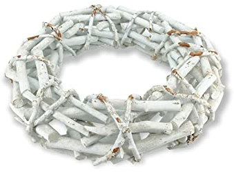 Decoline Holz Kranz Ø 40cm x 10cm weiß