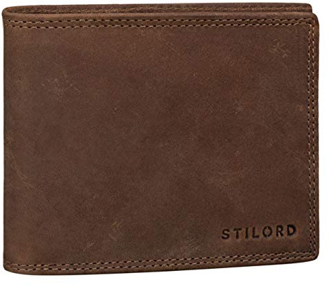 STILORD Antonio Brieftasche Leder RFID und NFC Schutz Portemonnaie Herren Geldbörse Geldbeutel Portmonee Etui EC-Kartenfach Vintage Echtleder Farbe:Antero - braun