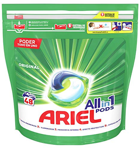 Ariel Tutto in uno Pods Original - Detersivo in capsule 48 Pods, 48 lavaggi, ottimo per lavaggio a bassa temperatura, profumo duraturo