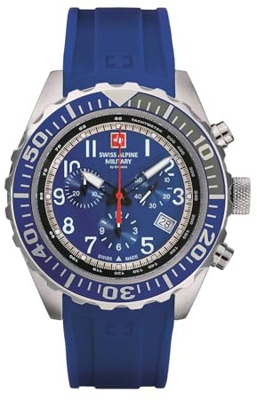 swiss alpine military Herren Uhr Chrono 7076.9 Silikon 10 ATM