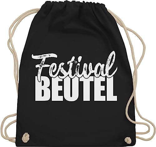 Shirtracer Turnbeutel Rucksack - Zubehör - Festival Beutel - Unisize - Schwarz - sportbeutel für konzerte festival-bag konzert stoffrucksack festival+zubehör festivaltasche festivals beutelrucksäcke