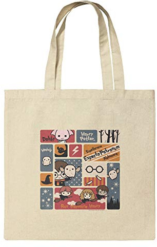 Harry Potter Cute Chibi Pattern Grocery Travel Reusable Tote Bag