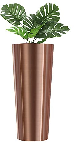wuuhoo® Pflanzkübel Holly in Silber & Roségold aus Edelstahl - wetterfeste Bodenvase, Blumenkübel frostbeständig für Innen & Außen mit Pflanzeinsatz, Pflanzentopf - Maße: Rose: 49 x 110 cm