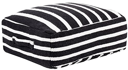 Beliani Moderner Pouf Baumwolle schwarz/weiß 50x50cm quadratisch Settat