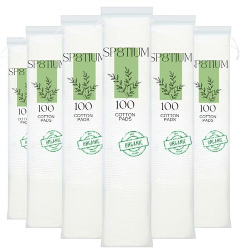SP8TIUM Cotton Pads Cotton Wool Pads Non-Fleecing No Shed Makeup Remover (600 Pack)