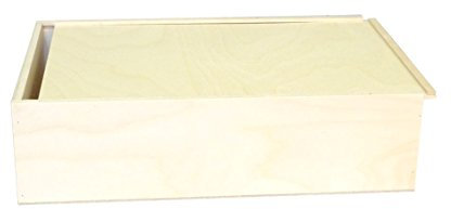 Geschenkbox Holz - Aufbewahrungsbox für Geschenke - ideale Geschenkbox - Holzkiste mit Deckel - Holzbox aus Birkensperrholz - Werkzeugkiste - Weinkiste (360 x 240 x 90 mm)