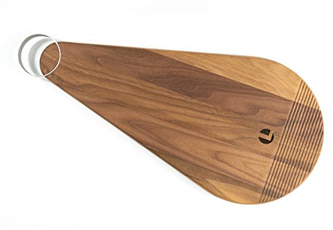 Planche à découper en bois de noyer massif - Planche à découper - Planche à petit-déjeuner - Idée cadeau pour les cuisiniers amateurs et professionnels - Robuste et durable - 20 x 42 x 2 cm