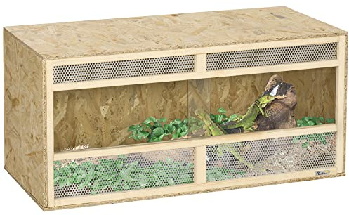 PawHut - Terrario de madera OSB para reptiles con puerta corredera de cristal, 100 x 47 x 47 cm