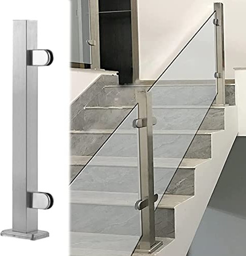 CENAP Balustradenpfosten Glasgeländerpfosten für Glas-/Kunststoff-/Holz-/Acrylplatten, Treppen/Balkon/Garten/Terrasse/Deck Glasbalustraden-Geländerpfosten, Handlaufsatz