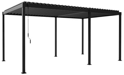 MIRADOR Pergola 80 Solid 3x5 m Stahl Anthrazit verstellbares Lamellendach Garten Terasse Pergola Winterfest Stabil Pavillion