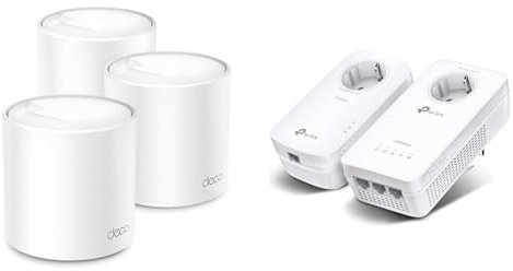 TP-Link Deco X50 Mesh WLAN Set (3 Pack) & WLAN Powerline Adapter Set TL-WPA8631P KIT(Dualband 1200Mbit/s