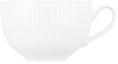 Seltmann Weiden Amina Weiß Milchkaffeetasse, 350 ml, Cappuccinotasse mit dezentem Relief-Muster, Spülmaschinen- und Mikrowellenfest, Porzellan, Weiß