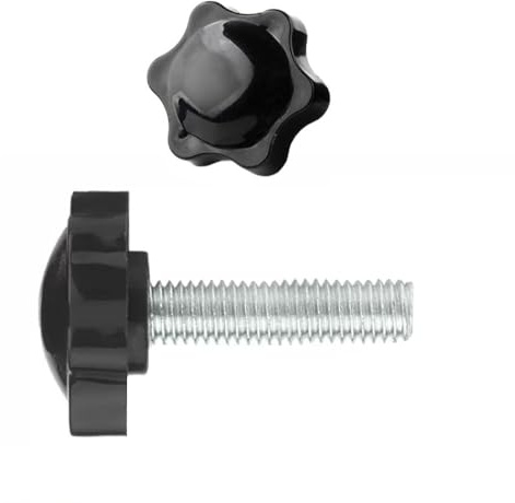 QIRUIRED 4 Stück M6 x 60mm Rändelschrauben Sternprofil Klemmknopf - Kopfdurchmesser 38mm für Gewindeaustausch Anziehen als Maschinengriff