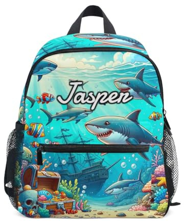 CHIFIGNO Sac à dos personnalisé avec nom, sac à dos personnalisé pour enfants pour garçons et filles, sac à livres personnalisé pour l'école et les voyages
