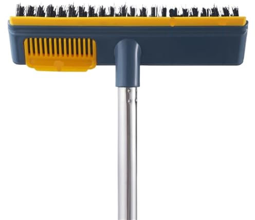 YXINAER Besen Draußen Badezimmer-Bodenbürste 2 in 1 Bodennahtbürste mit langem Griff Fliesenboden-Scheuerbürste Reinigungswerkzeuge Küchenbürste