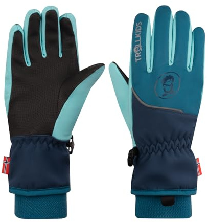 Trollkids Kids Trolltunga Glove | Wasserabweisend und winddicht, Hochelastisch, Fleece-Innenfutter, Gummierte Handflächen, Verbindungsclip