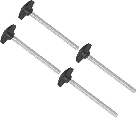 CoCud Manopole Zigrinate Vite Testa Zigrinata, Filettatura Maschio M8 x 100mm, Vite Serraggio a T Plastica, Perno Filettato Manopole Manuali Impugnatura (Applicazioni: Macchinari), 4Pz