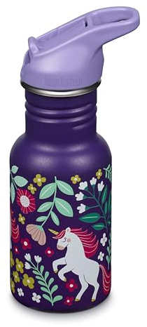 Klean Kanteen Classic Narrow (Flip Sport) Cykeldrickförslutning av rostfritt stål i lila med en volym på 355 ml, 1011206