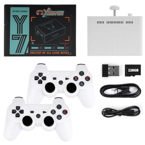 Meiurlex Y7 Retro Konsole mit 11000+ Spielen, 128GB Plug and Play Game Stick 4K TV Nostalgie Game Stick für Erwachsene und Kinder