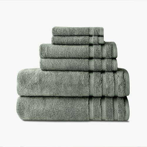 1888 Mills Handtuch-Set, 625 g/m², 100 % Baumwolle, 6-teilig, Luxus-Kollektion, ultraweich und sehr saugfähig, 2 Badetücher, 2 Handtücher, 2 Waschlappen, schnell trocknend und langlebig für Spa, Hotel