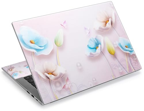 icolor Laptop Skin Aufkleber Folie Cover Vinyl Aufkleber für 13 13,3 14 15 15,4 15,6 Zoll Notebook Schutzfolien Laptop Selbstklebend Kunst Dekorative Schutzhülle (Lotus)