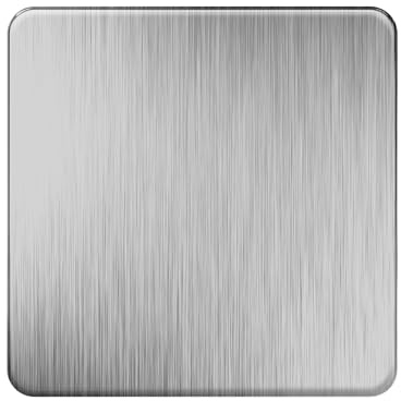 LIDER Screwless 1-Gang Blank Faceplate, Blank Plate for Wall Socket, Flat Cover for Standard 1-Gang Pattress Boxes, Durable Metal Material, Round Edges, UKCA Certified, Stainless Steel