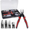 Pince universelle 5 en 1 de 20,3 cm - Kit de pinces à sertir interchangeables - Avec boîte de rangement pour sertissage - Pince à combiner, pince coupe-fil pour bricoleurs, professionnels, bricolage,