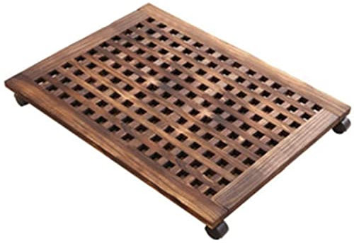 Support de plantes en bois avec plateau roulant pour intérieur et extérieur - Chariot pour pot de fleurs et palette pour un déplacement facile des pots de fleurs