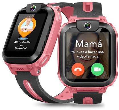 imoo Z1 Reloj Inteligente Niño 4G, Reloj Niño con Videollamada, Reloj GPS Niños con Llamada, Chat, SOS, Smartwatch Niños con Class Mode, Waterproof IPX8, Relojes Niña Watch -Rosa