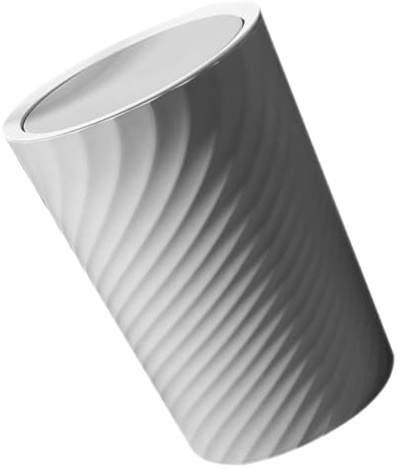 FIXOSHEE Cubo De Basura Con Tapa Abatible De Plástico Resistente Diseño Oscilante Para Cocina Baño Dormitorio y Oficina Recogedor Hogar Multiusos Gris Con Tapa Swing