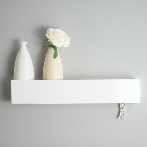 YapitHome Wandgarderobe mit Ablage, 43,5cm Schlüsselhalter, Weiß