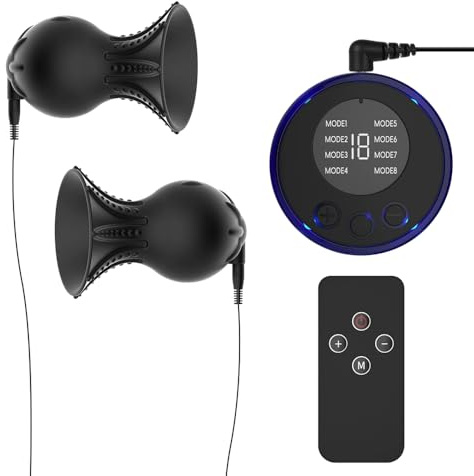Qcpuuu Succhia Capezzoli per Donne, Capezzoli Stimolanti con 8 Modalità e 19 Intensità, Funzione di Controllo Remoto, Pinze per Capezzoli, Tiracapezzoli, Toys Sessuali per Coppie, Sex Toys Donna