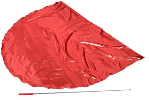 Veemoon Banderas Semicirculares de Adoración para Danza 190x140 Cm, Grandes Banderas de Baile en Semicírculo Rojas Varilla, Ideales para Ceremonias de Apertura y Presentaciones al Aire