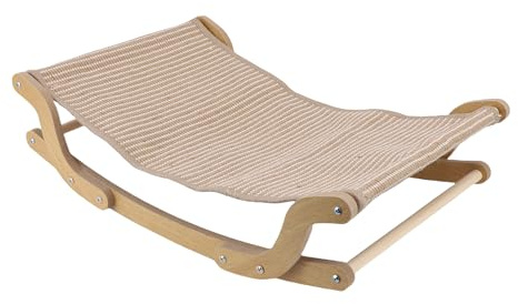 Hamwesh Cama Rascadora para Gatos, Hamaca y Tumbona para Gatos de Doble Propósito, Marco de Madera de Pino Resistente con Almohadilla de Cáñamo de Tejido Apretado para Grandes, Diseño Espacioso y