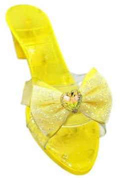 CoudarTitie Zapatos de Princesa Sandalias para Niña Tacón Juguete Accesorios Disfraz Fabricados en PP Goma para Juego de Simulación Cumpleaños Viajes Decora, Amarillo