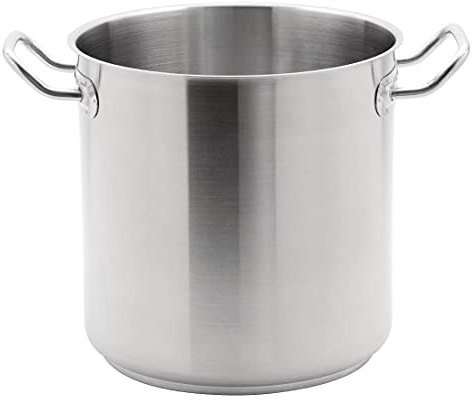Vogue Stainless Steel Deep Stock Pot 30cm - Commercial Saucepan with Cool Welded Handles for All Hobs Including Induction T193