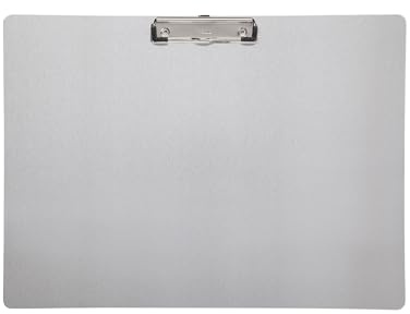 MAUL Klemmbrett A3 quer silber Aluminium starke Bügelklemme | sicherer Halt für bis zu 80 Blatt, bequemes Schreiben unterwegs, Aufhängeöse für schnellen Zugriff