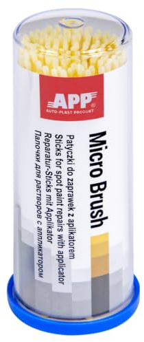 Auto-Plast Produkt Micro Brush Set Med 100 St Retuscheringsborstar För Bilfärg | 1 Mm | Gul