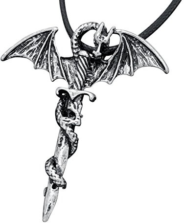 Hanessa Halskette Edelstahl Drache Schwert Gothic Mystery Fantasy Herren- Damen-Schmuck Geschenk zu Weihnachten für den Mann oder die Frau/Freund oder Freundin/Männer oder Frauen