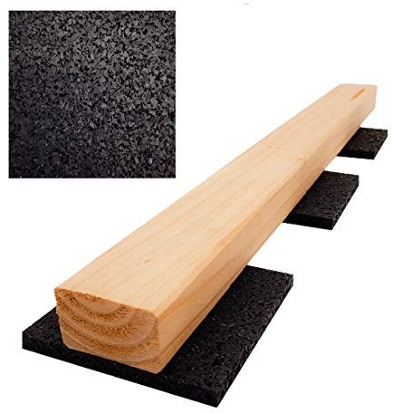 My Plast I 90 x 90 x 8 mm - 100 Stück I Terrassen-Pads – wasserbeständige Gummimatten für Terrassen-Holz, belastbare Bautenschutzmatte