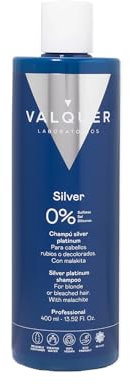 VALQUER Silver Platinum Champú Matizador Violeta | Mantiene el Color y Neutraliza Tonos Amarillos o Anaranjados del Cabello Rubio o Claro | Con Malaquita y Vitaminas | 400 ml