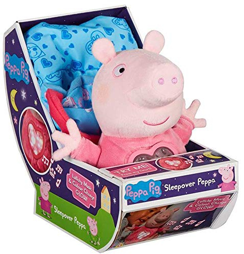 Sleepover Peppa Soft Toy Bedtime Lullaby Toy with Lights and Sounds Preschool Gift Age 3, 4, 5